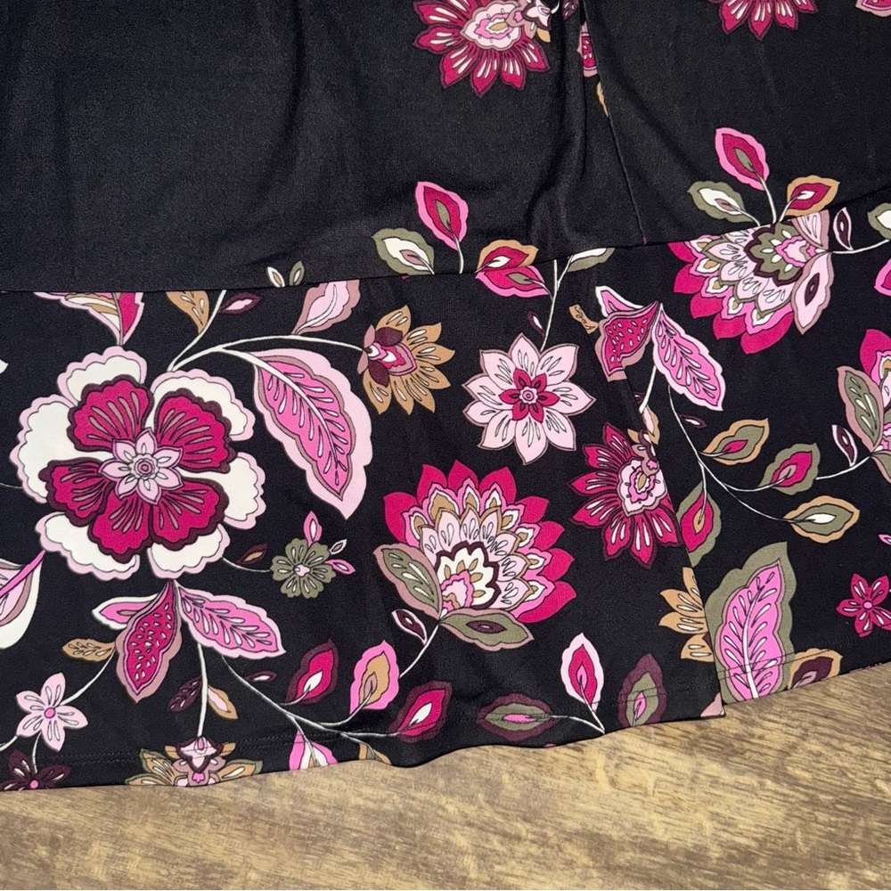 Talbots Black Dress with Pink Floral Design - Picture 9 of 11